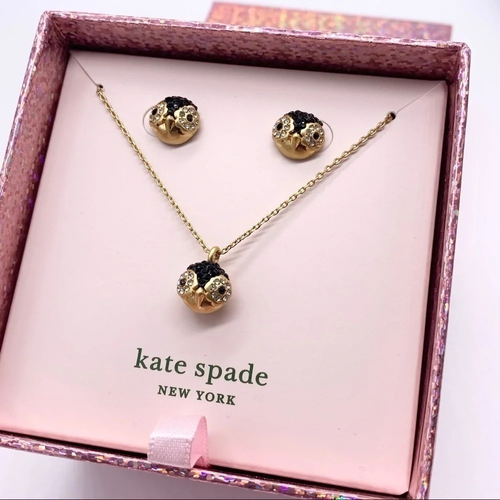 Kate Spade Dashing Beauty Owl Pendant Necklace and Earrings NWT